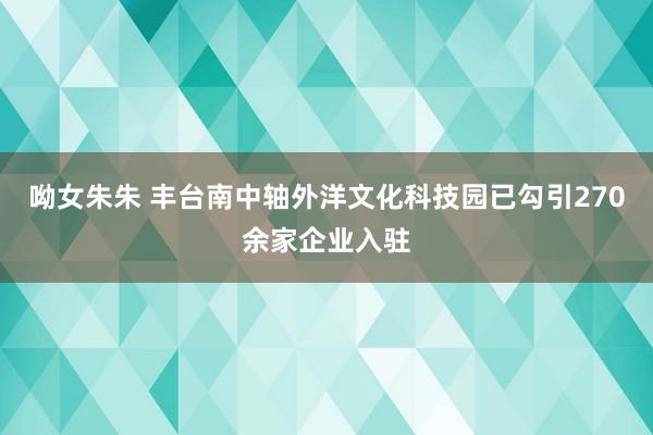 呦女朱朱 丰台南中轴外洋文化科技园已勾引270余家企业入驻