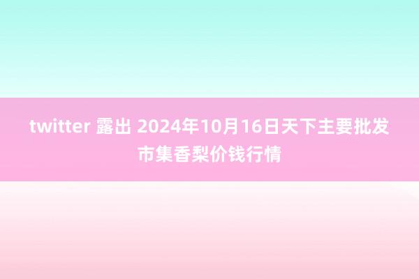 twitter 露出 2024年10月16日天下主要批发市集香梨价钱行情