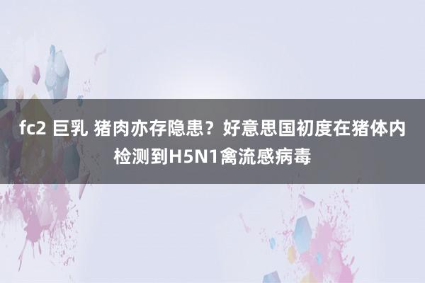 fc2 巨乳 猪肉亦存隐患？好意思国初度在猪体内检测到H5N1禽流感病毒