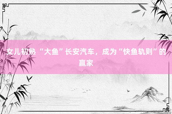 女儿初熟 “大鱼”长安汽车，成为“快鱼轨则”的赢家